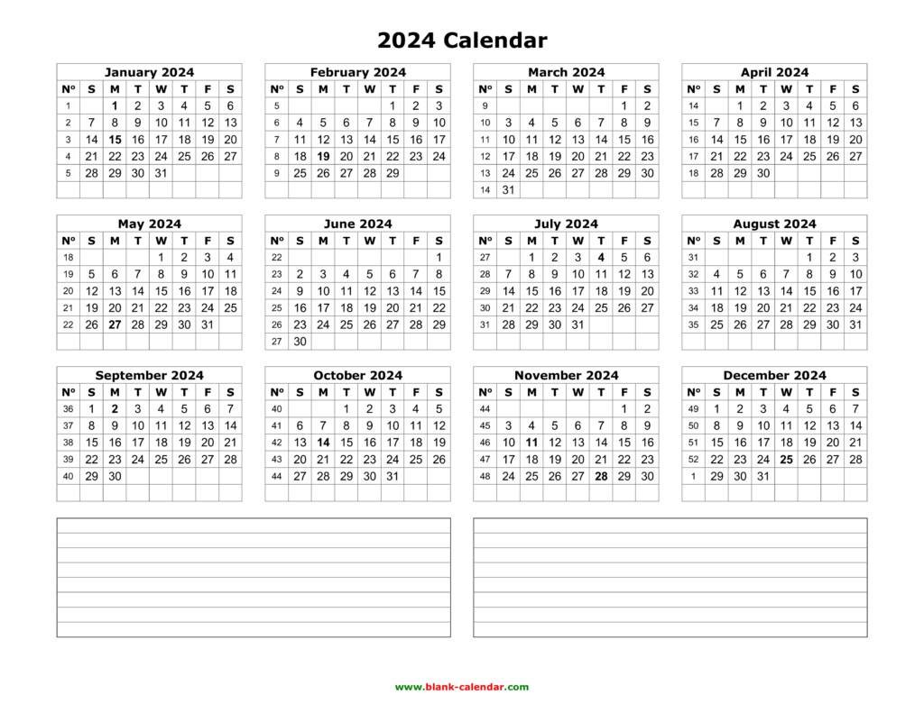 2024 Calendar Templates And Images 2024 Yearly Calendar Blank Minimal - Blank Calendar Yearly 2024 No Week Numbers